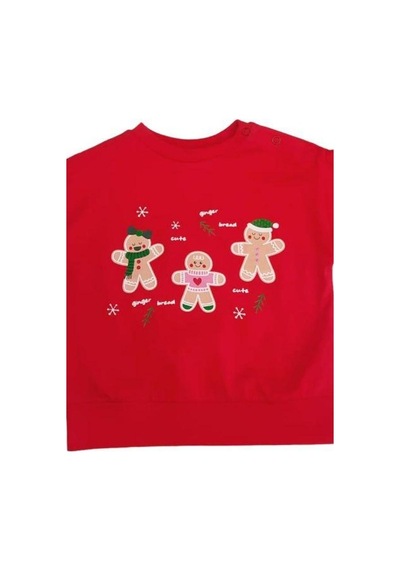 Çikoby Bebek Yılbaşı Temalı Sweatshirt-15303 Kırmızı