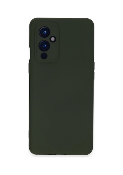 One Plus 9 Kılıf Nano İçi Kadife Silikon - Koyu Yeşil Düz Renkli