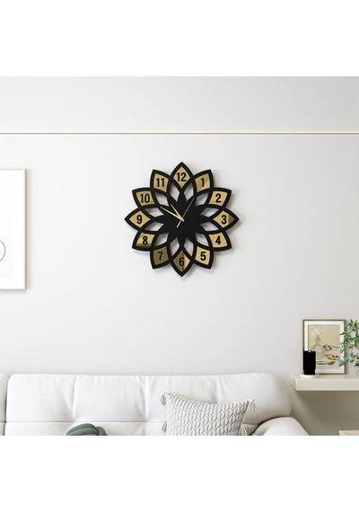 Amber Duvar Saati Siyah Gold Siyah - Gold