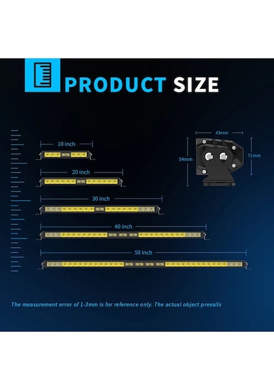 30 Cm Off Road Led Bar Kırmızı Pozisyon Lambalı Tampon Tepe Panjur İçi Kaput Çalışma - Premıum Ürün