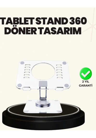 Ayarlanabilir Şeffaf Tablet Standı Kaymaz Silikon Tabanlı Çok Renkli