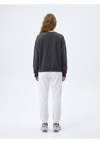 LTB Regular Fit Lastik Paça Basic Beyaz Eşofman