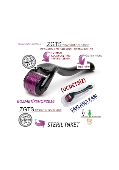 Zgts Dermaroller Titanyum 540 İğne 0.25Mm Zgts Dermaroller Titanyum 540 İğne 0.25Mm