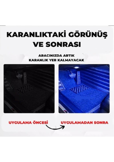 Ayak Altı Dokunmatik Sensörlü Mini Led Lamba Beyaz 9 Işık Renkli