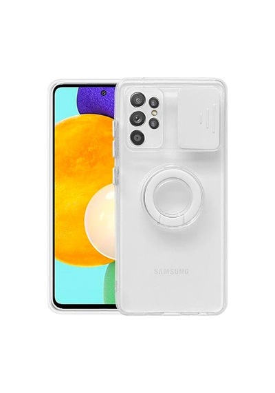 Ally Sm Galaxy S21 Ultra S30 Ultra Kılıf Sürgülü Kamera Lens Korumalı Yüzük Standlı Silikon Kılıf- 5775