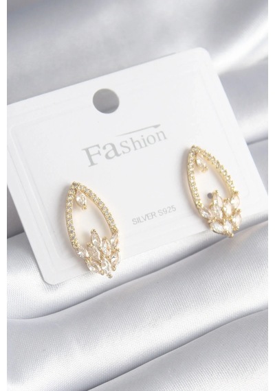 Pirinç Gold Renk Zirkon Taşlı Kadın Küpe Elk-bjtıeg Çok Renkli 70308572