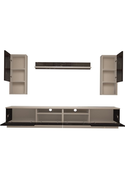 Decoraktiv Trendstyle 5220da Mdf Tv Ünitesi Tv Sehpası Beyaz - Siyah Mermer