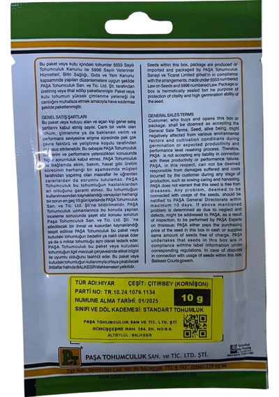 Paşa Kornişon Hıyar Tohumu 10 Gr