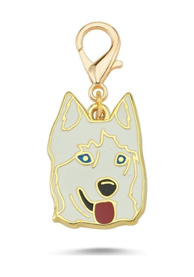 Husky Beyaz Altın Kaplama Mineli Aksesuar Renkli