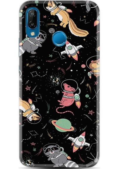 Huawei Y7 2019 Kilif Silikon Desen Özel Seri Planet Animals 1771 522870550