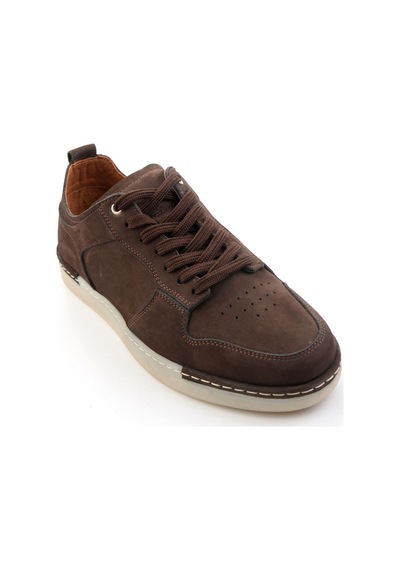 Bambi Kahve Hakiki Deri Erkek Sneaker E01396022601