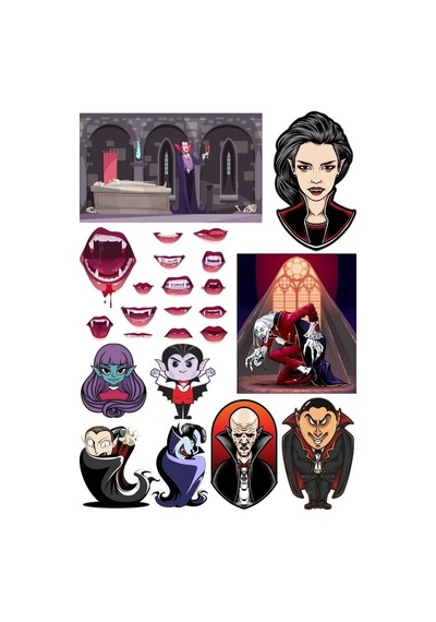 Vampir Dracula Sticker Set-1 15 Parça Telefon, Tablet, Defter, Laptop Sticker