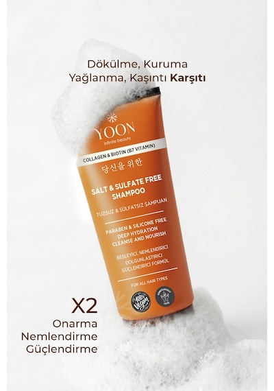 Tuzsuz Sülfatsız Şampuan 250ml, Saç Bakım Kremi 200 Ml, Bakım Çantası, Paraben Ve Silikon İçermez