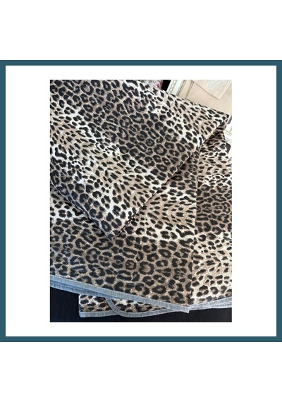 Bezos Leopar Çift Kişilik Tek Pike Yastıksız Ob