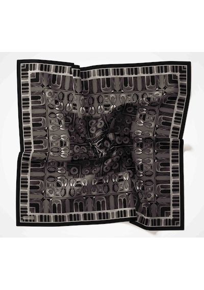 Silk Home Dört Mevsim Antik Motif Viskon Velora Eşarp 6421 Lacivert