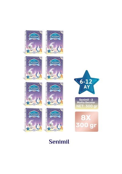 Senimil 2 Mutlu Geceler Bebek Devam Sütü 300 G 8 Adet