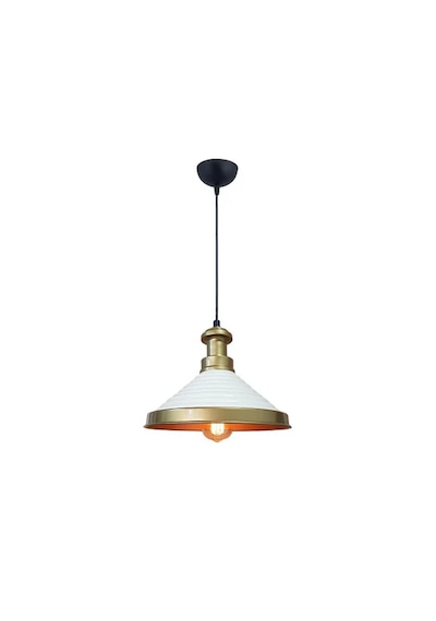 Montero Dekoratif Altın Çerçeveli Siyah Metal Sarkıt Lamba Loft Stil Ra-avz- 4930-92-14 Beyaz