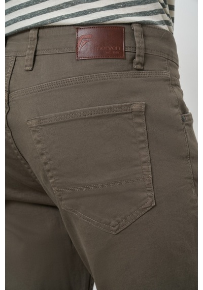 Morven Erkek Haki Pamuk 5 Cep Slim Fit Jean Kot Pantolon 25ms003036710 Haki