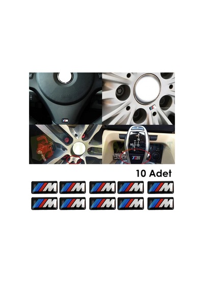 Bmw M Logo Torpido Direksiyon Jant Vites Damla Sticker Etiket  10 Adet