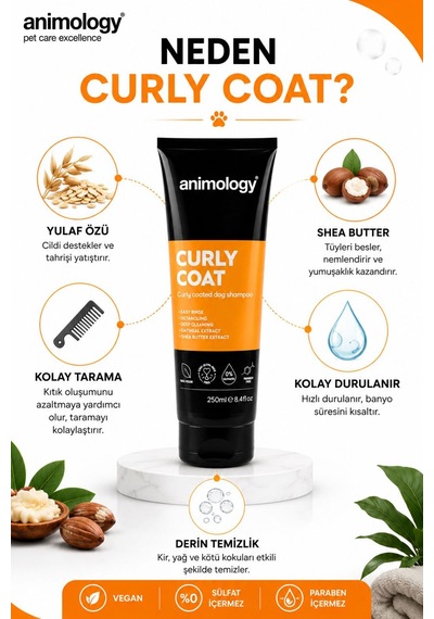 Animology Curly Coat Hacim Verici & Kabartıcı Kıvırcık Tüylü Köpek Şampuanı 250 Ml