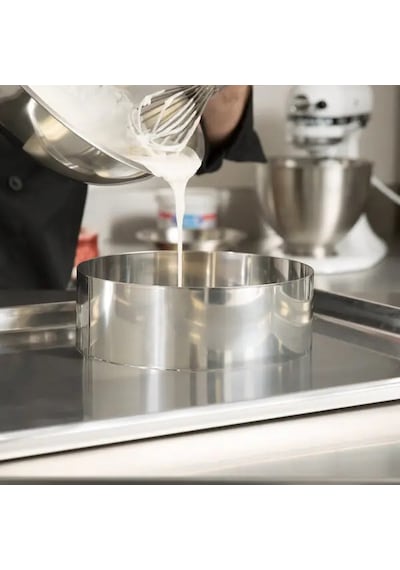 Fida Ayarlı Yuvarlak Pasta Çemberi Paslanmaz Yükseklik 15 Cm Inox