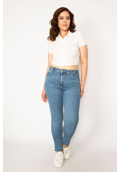 Şans Kadın Mavi 5 Cep Skinny Jean Pantolon 65n33761-mavi Mavi
