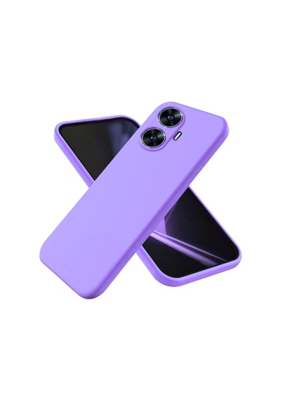 Realme C55 Uyumlu Silikon Kılıf - Kamera Korumalı Esnek Pastel Renk Kapak - Lila
