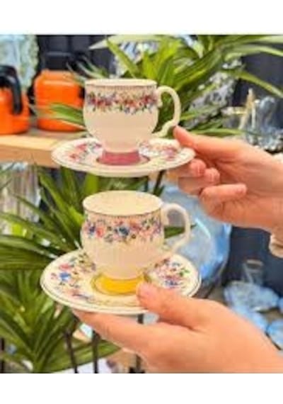 Acar Despina 6 Kişilik Porselen Kahve Fincan Takımı - 90 Ml Çok Renkli