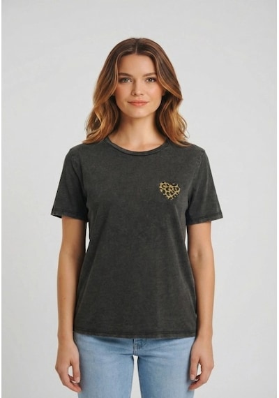 Only Onllucy S/s Emb. Top Box Cc Cs Jrs Siyah Kadın T-shirt 15366076
