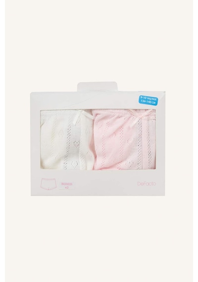 Defacto Kalp Desenli 2li Boxer Kız Çocuk H4182a826sppn344 Pembe-pn344
