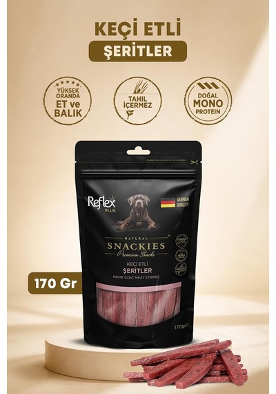 Tr Plus Snackies Natural Keçi Etli Şeritler Premium Köpek Ödül Maması 170 G