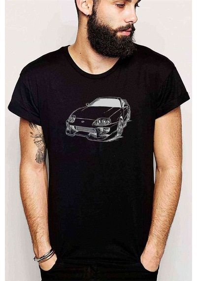 Supra Baskılı Siyah Erkek Tshirt (528881124)
