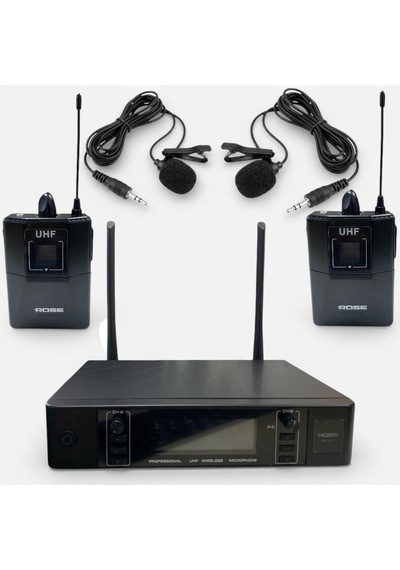 Rose Rw-211yy Uhf 2li Telsiz Yaka+yaka Mikrofon 2x100 Kanallı