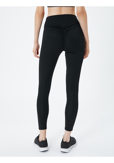 Koton Spor Tayt Ekstra Düşük Bel Crop Paça Siyah 4wak40204nk 4WAK40204NK999 Siyah