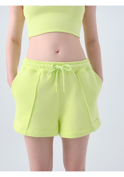 Regular Fit Kadın Şort Sarı