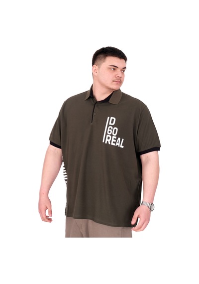 Mode Xl Büyük Beden Erkek T-shirt Polo Yaka Real U25309 Haki Haki