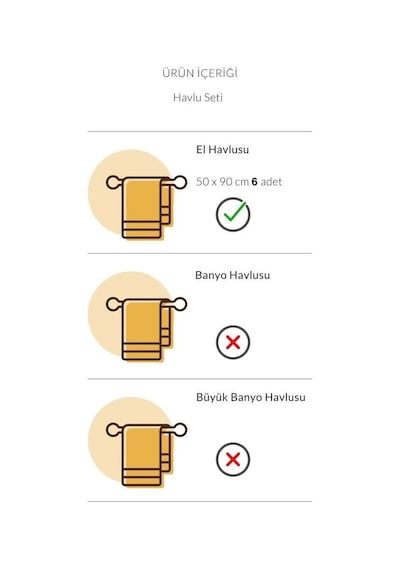 Eco Lounge Otel Tipi 6'lı 50x90 Yüz Havlusu Beyaz Açık Gri