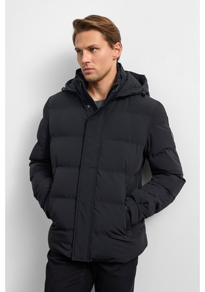 Back And Bond Siyah Relaxed Fit Puffer Jacket Çok Renkli