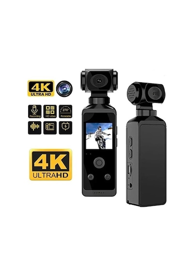 4k Ultra Hd Aksiyon Kamerası 270 Geniş Açı Döner Klips Su Geçirmez Kılıf Wifi Kamera Najmaddin