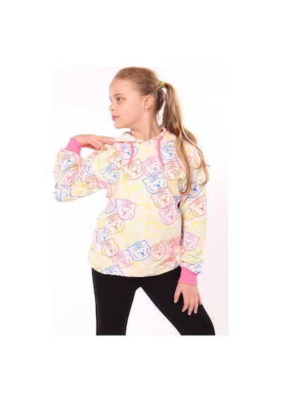 Toontoy Kız Çocuk Komple Baskılı Sweatshirt Pudra