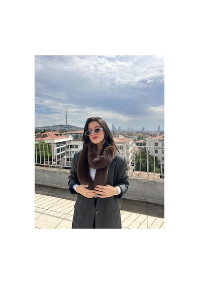 Mollycrush Kadın Peluş Atkı Yumuşak Dokulu, Sıcak Tutan Ve Şık Kış Aksesuarı Kahverengi
