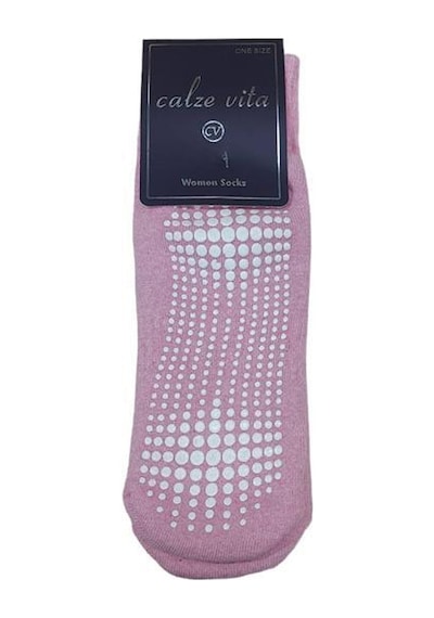 Calze Vita Pembe Tabanı Silikonlu Plates & Yoga Kadın Yarım Konç Çorap - Pembe