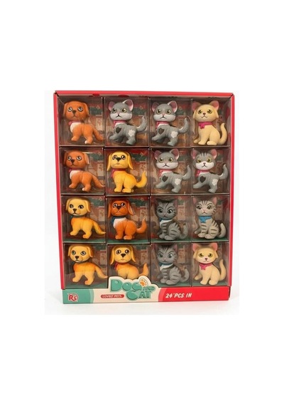 Kedi Köpek Figürlü Oyuncak Hayvan Modelleri - Tekli Paket, Çocuklar İçin Bx-316495