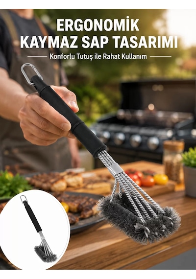 Hepsi Paslanmaz Çelik Telli Mangal Temizlik Fırçası Yeni Nesil Najmaddin