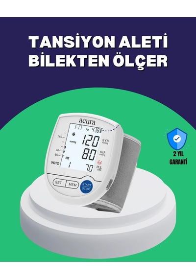 Mey İthalat Şarjlı Ve Pilli Bilek Tansiyon Ölçer Dijital Ekran Hafıza Kayıtlı