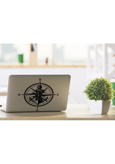 Pusula Ve Çapa Sticker - Araba Oto Motosiklet Karavan Cam Araç Sticker - 00188 40x40 Cm