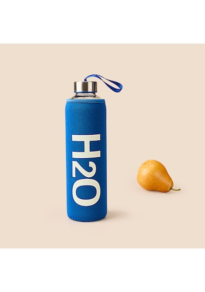 H2o Kılıflı Cam Matara - Şeffaf / Mavi - 750 Ml Çok Renkli
