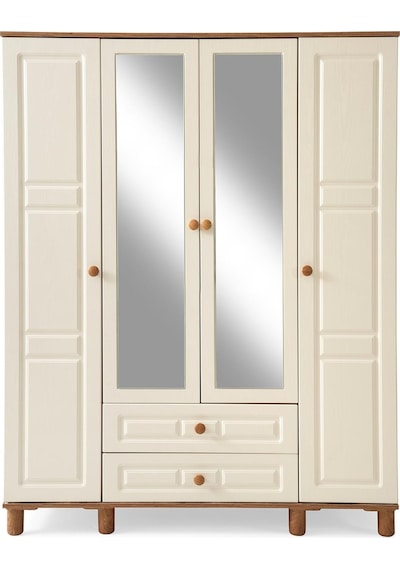 Feyzan Mdf 4 Kapılı Dolap - Ekru