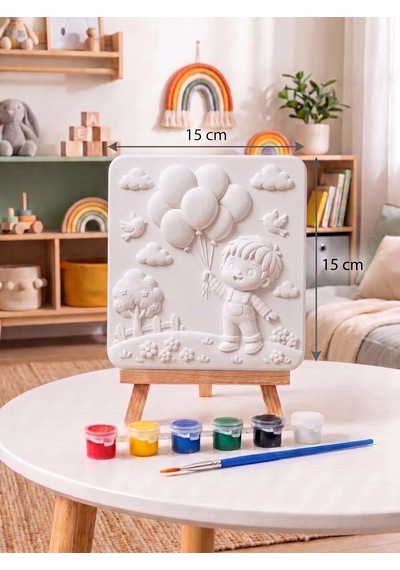 15x15 Balonlu Çocuk Taş Boyama Seti Çocuk Ve Yetişkin Hobi Kiti