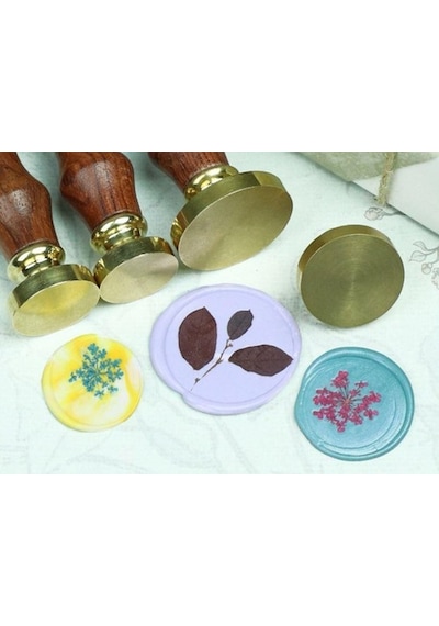 Eritme Balmumu Mührü Damga 20 Mm Yuvarlak Boş Bakır Kafa + Gülağa